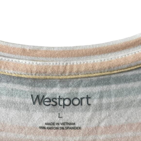 Westport Striped t-shirt size large knotted bottom - Picture 2 of 6